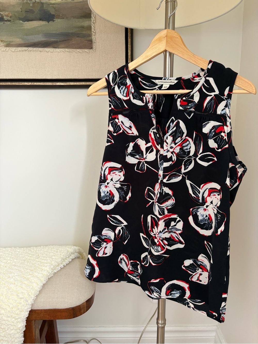 Catherine Malandrino Black Floral Sleeveless Camisole